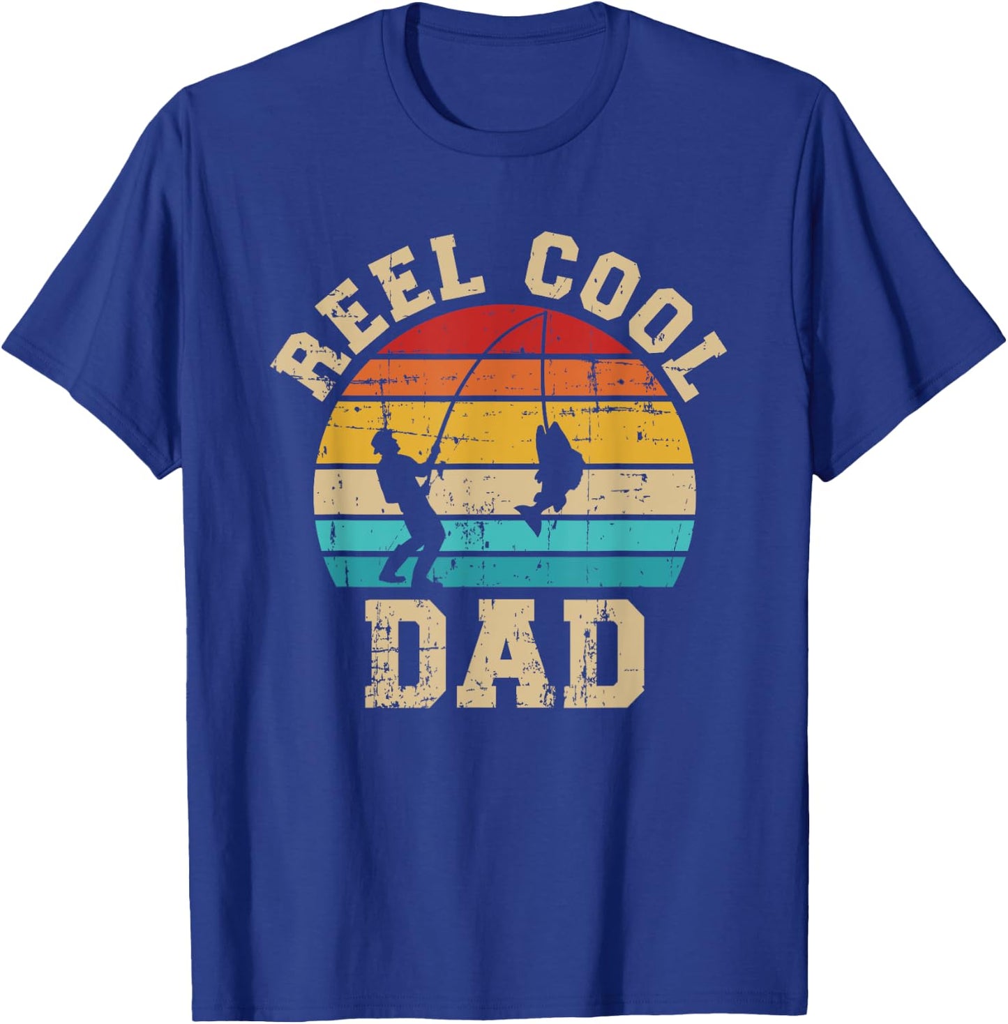 Reel cool dad fishing vintage retro T-Shirt - T-Shirt | Royal