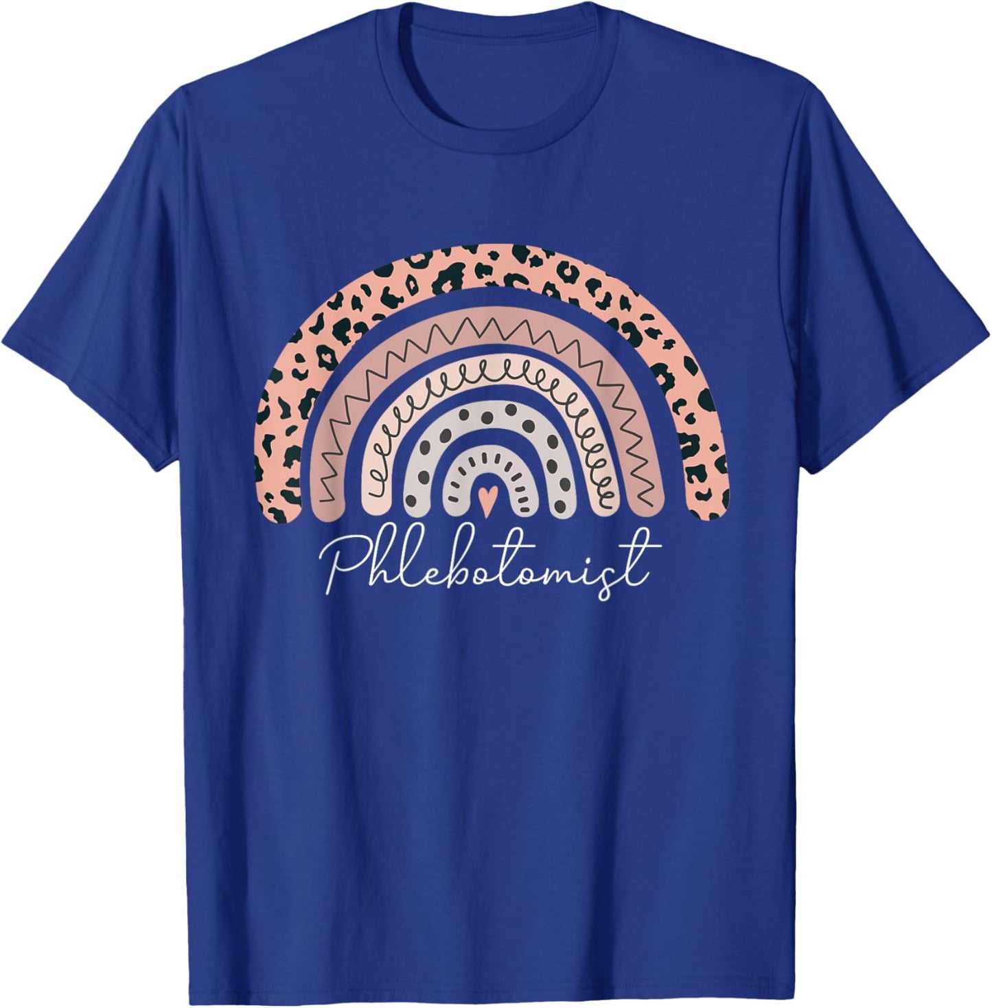Phlebotomist Rainbow Leopard Phlebotomy Technician Nurse T-Shirt - T-Shirt | Royal