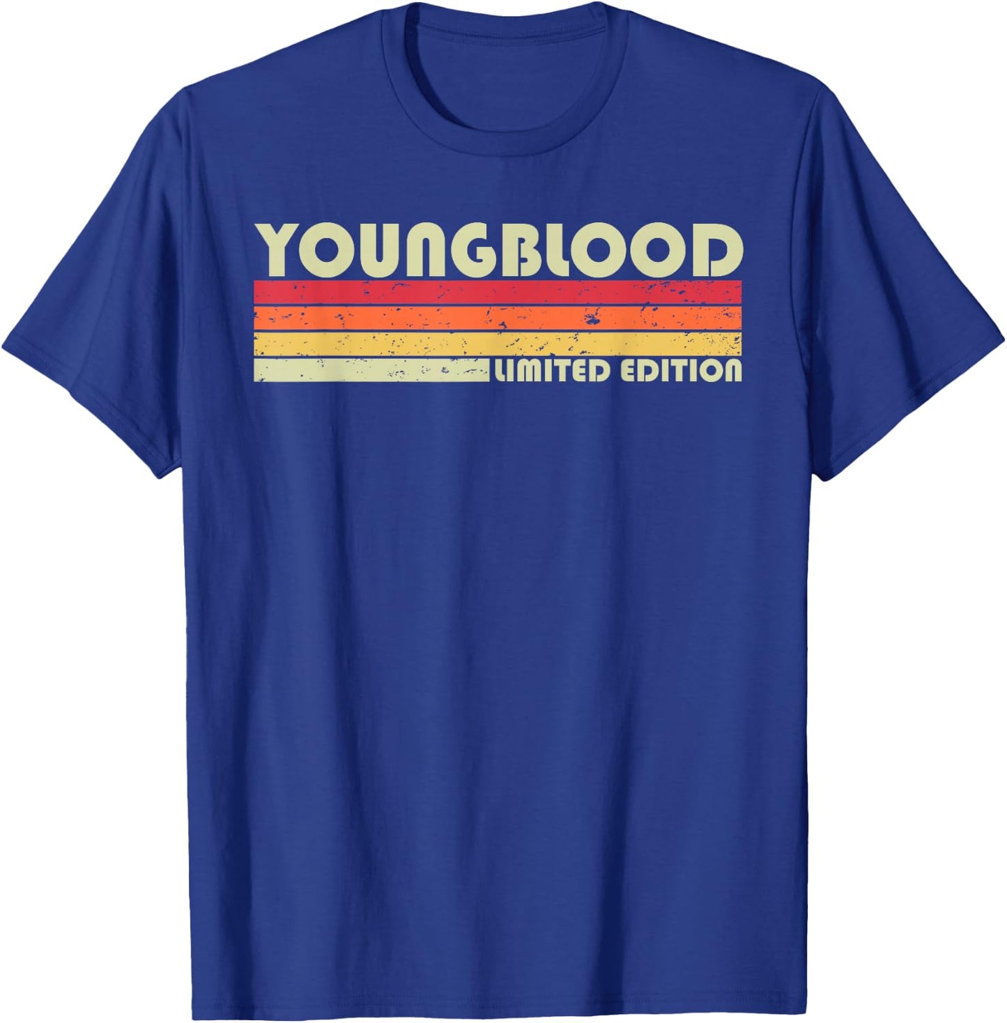 YOUNGBLOOD Surname Funny Retro Vintage 80s Birthday Reunion T-Shirt - T-Shirt | Royal
