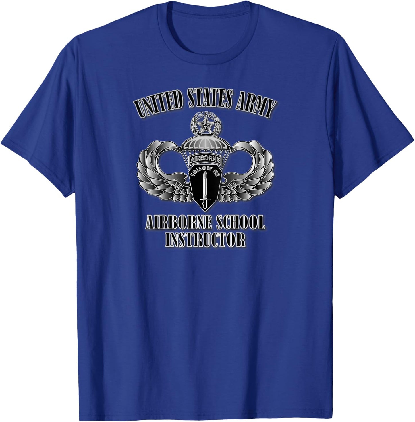 U.S. Army Airborne School Instructor (Back Design) T-Shirt - T-Shirt | Royal