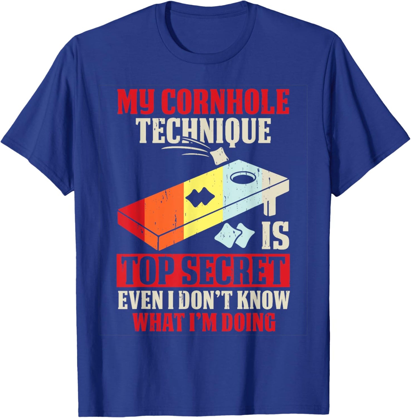 Funny Cornhole , Small, Black T-Shirt - T-Shirt | Royal