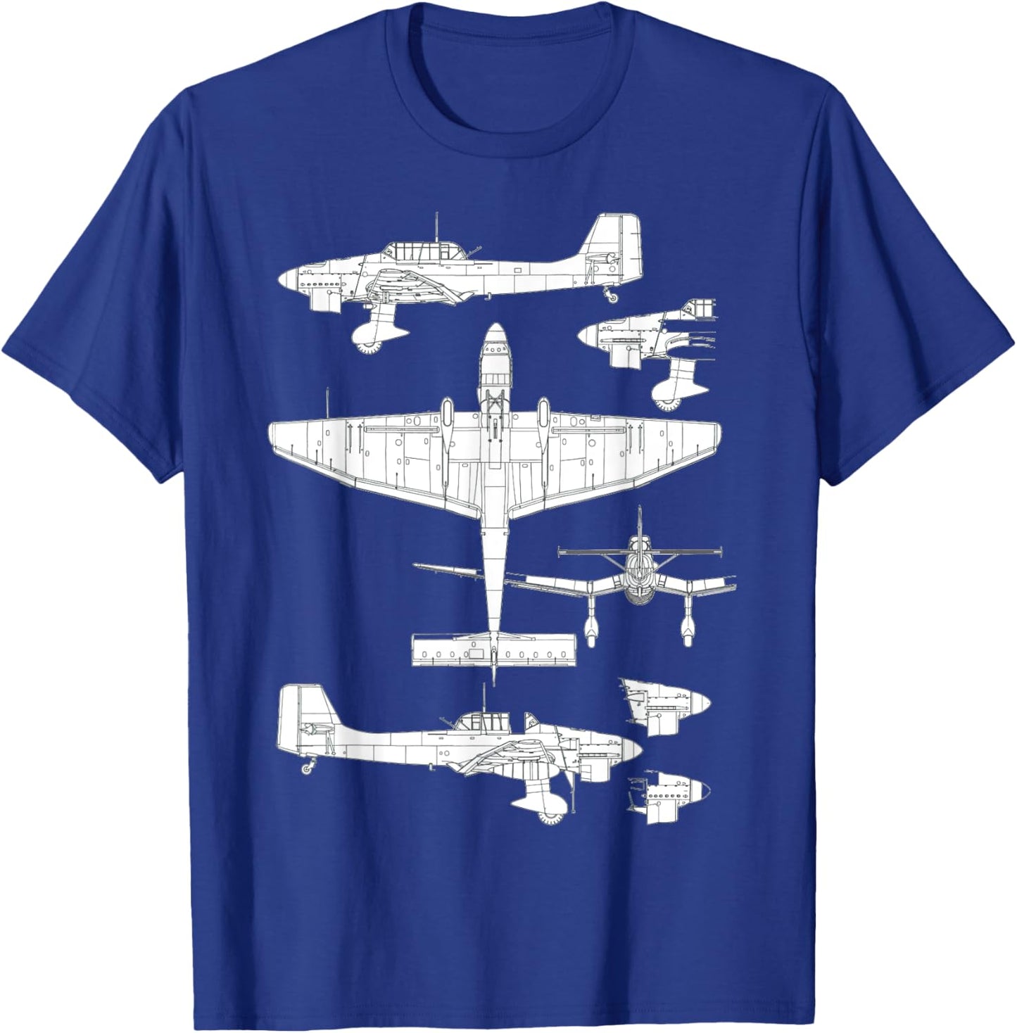 Junkers Ju 87 Stuka German WW2 Bomber Luftwaffe Airplane T-Shirt - T-Shirt | Royal