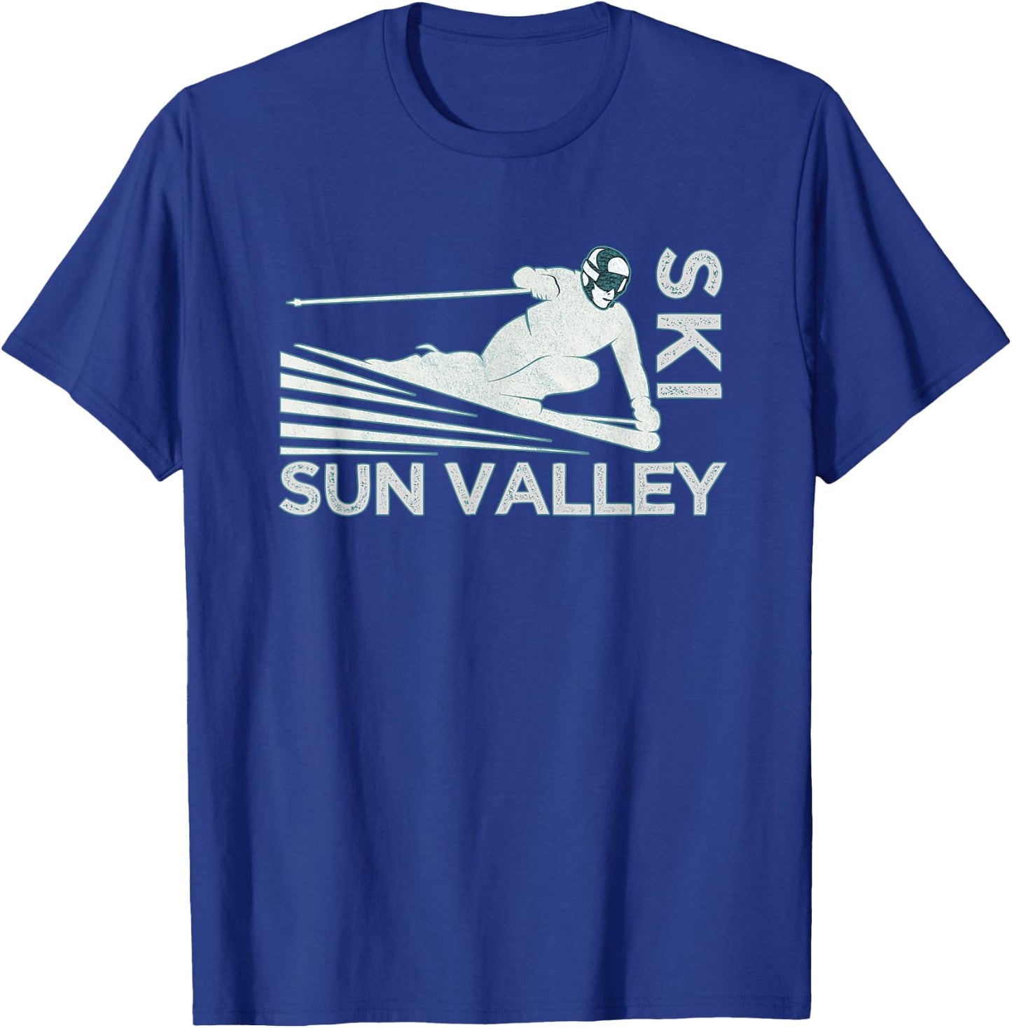 Ski Sun Valley Idaho - Vintage Snow Ski T-Shirt - T-Shirt | Royal