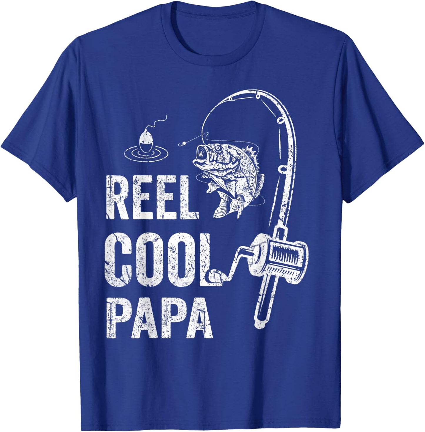 Funny Reel Cool Papa Fishing Father's Day T-Shirt - T-Shirt | Royal