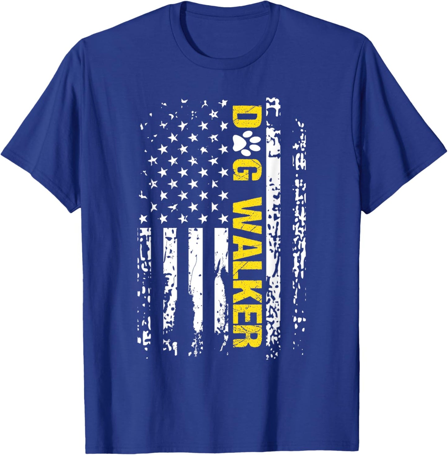 Dog Walker Shirt American Flag Patriotic Dog Walker Gift T-Shirt - T-Shirt | Royal