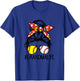 Dy Messy Bun Mothers Day Softball Baseball Grandma Life T-Shirt - T-Shirt | Royal