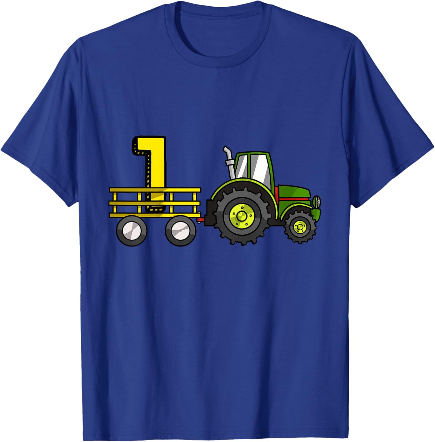 Farm 1 Year Old Barnyard Boys 1st Birthday Tractor T-Shirt - T-Shirt | Royal