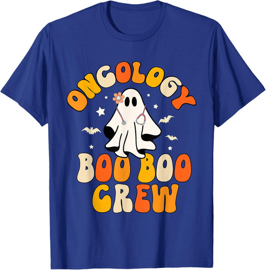 Groovy oncology Nurse Boo Boo Crew Ghost Nursing Halloween T-Shirt - T-Shirt | Royal