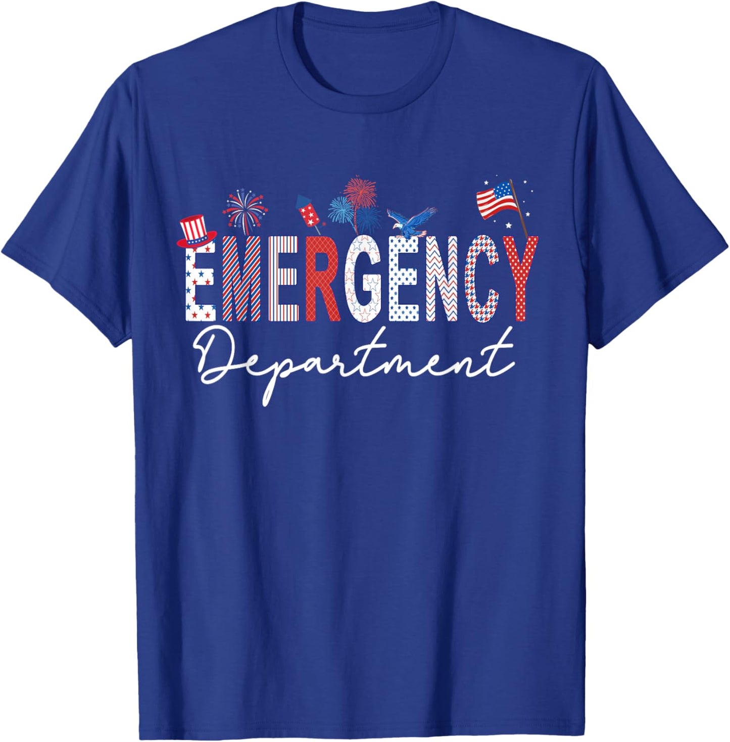 Emergency Department 4th of July USA Emergency Room Nurse T-Shirt - T-Shirt | Royal