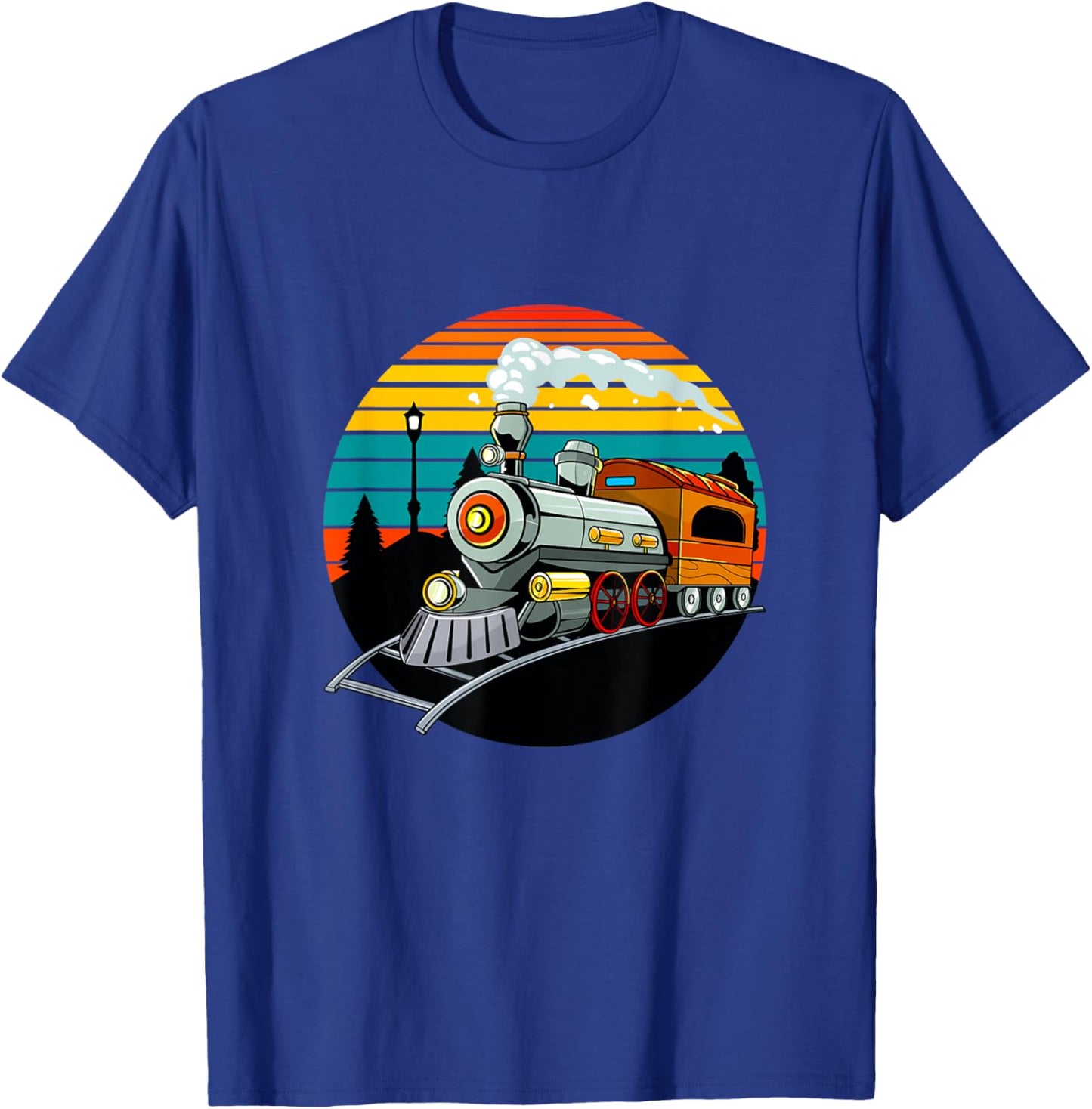 Train Lovers Retro Vintage Railroads Men Boys Kids Toddlers T-Shirt - T-Shirt | Royal