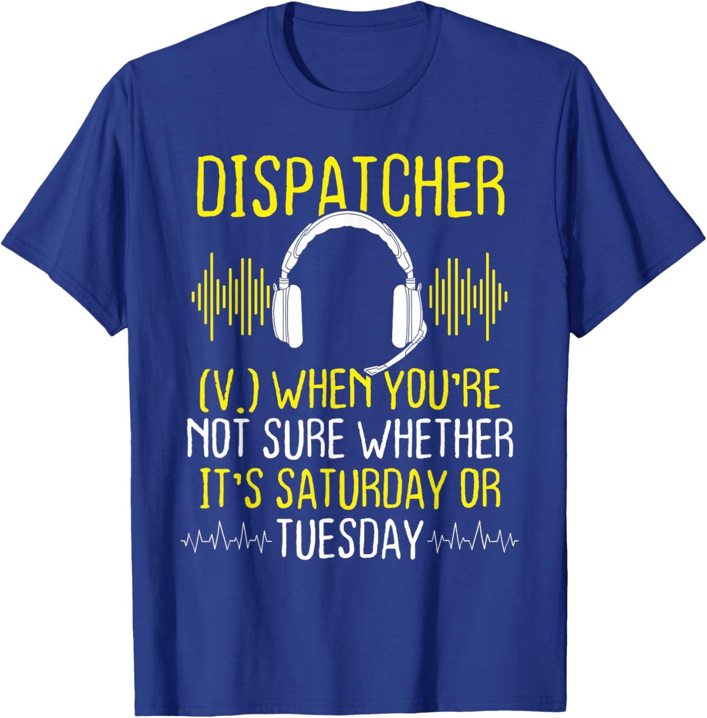 911 Dispatch Mom Dispatch Decal Thin Gold Line T-Shirt - T-Shirt | Royal