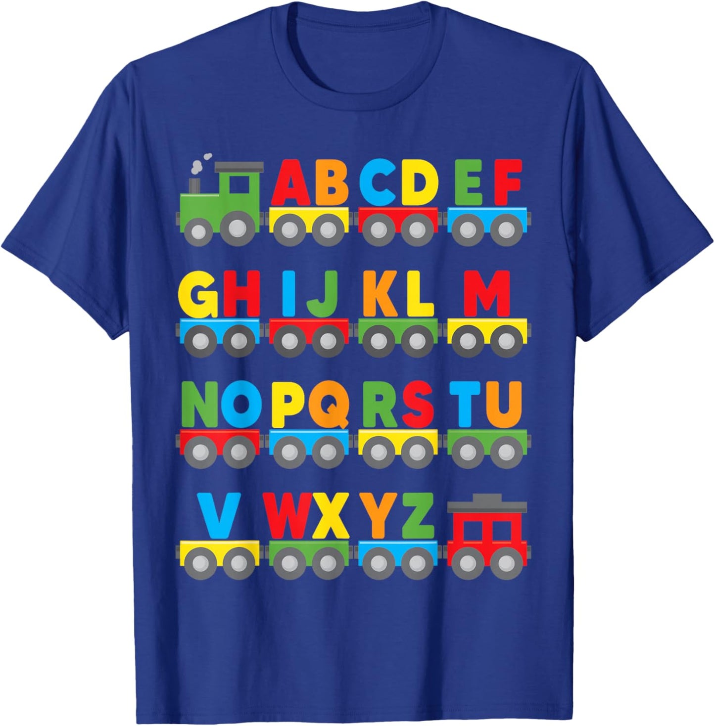 Alphabet Toy Train Colorful Letters Learn ABCs boy Girl Kids T-Shirt - T-Shirt | Royal
