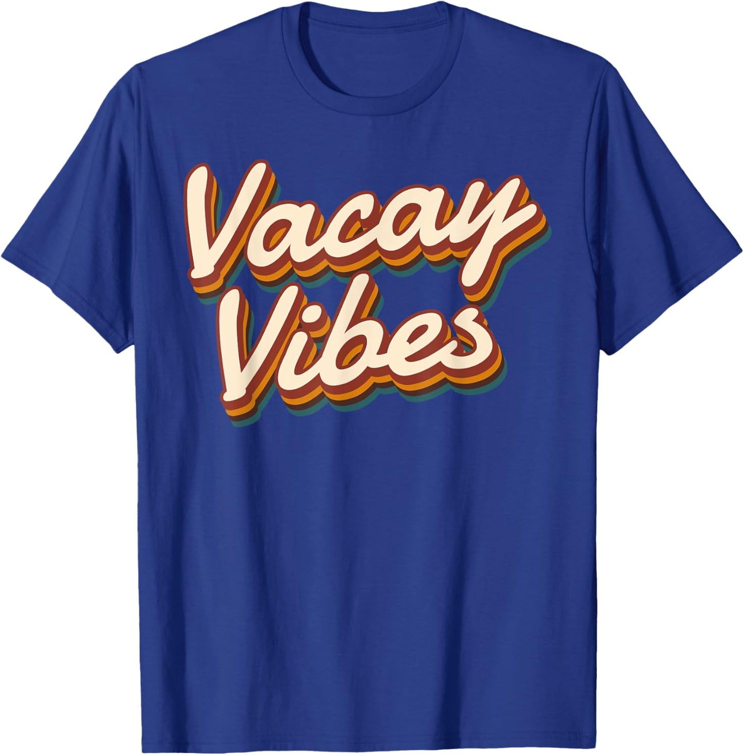Vacay Vibes Vintage Men Women Kids Summer Cruise Vacation T-Shirt - T-Shirt | Royal