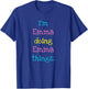 Emma Cute Personalized Text Kid's Top For Girls T-Shirt - T-Shirt | Royal