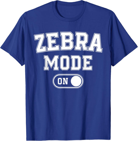 Zebra Mode On Costume Funny Safari Gift Zoo Animal Lover T-Shirt - T-Shirt | Royal