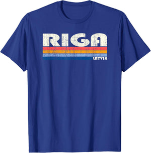 Vintage 70s 80s Style Riga, Latvia T-Shirt - T-Shirt | Royal