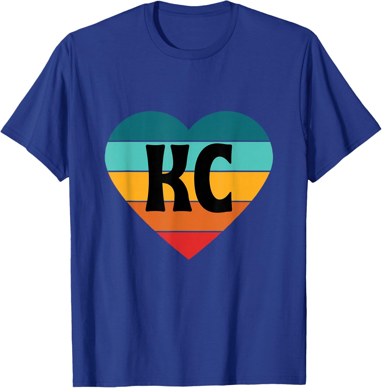 80s Vintage Sunset Heart KC T-Shirt - T-Shirt | Royal