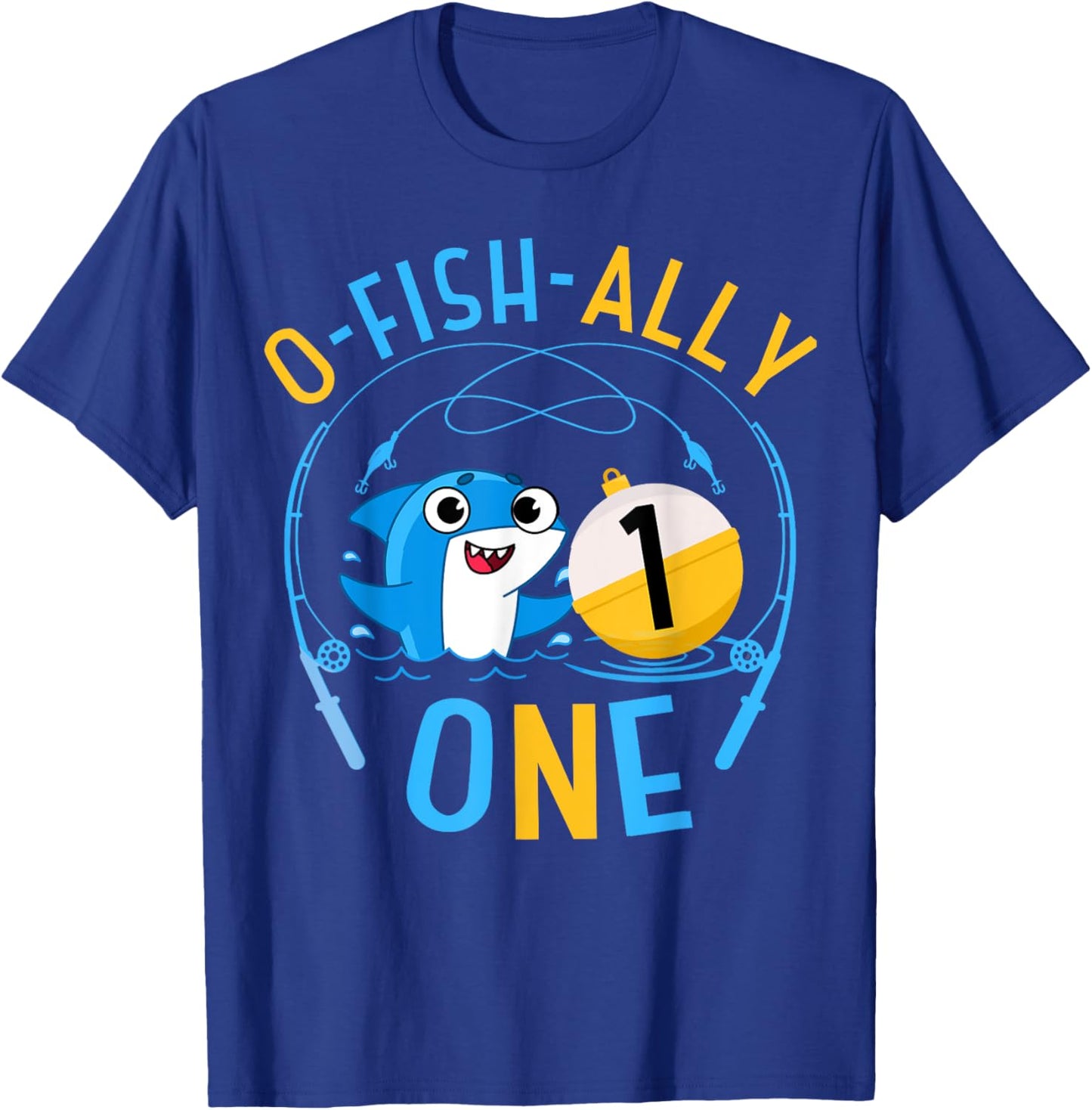 Ofishally One 1st Birthday Fishing Theme O-Fishally 1 Family T-Shirt - T-Shirt | Royal