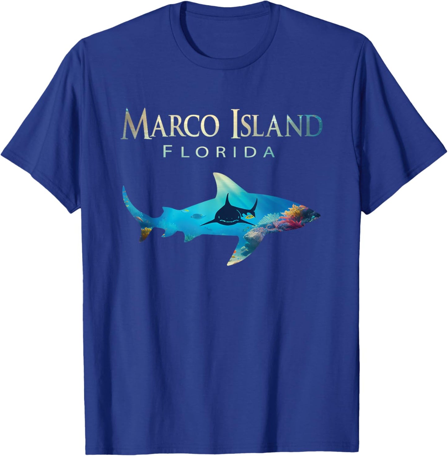 Marco Island Retro Marco Island Fl Shark T-Shirt - T-Shirt | Royal