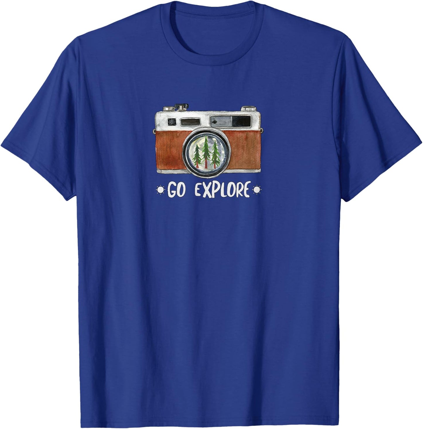 Cute Go Explore Vintage Camera Photography T-Shirt - T-Shirt | Royal
