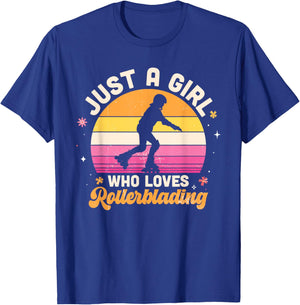 Just A Girl Who Loves Rollerblading T-Shirt - T-Shirt | Royal