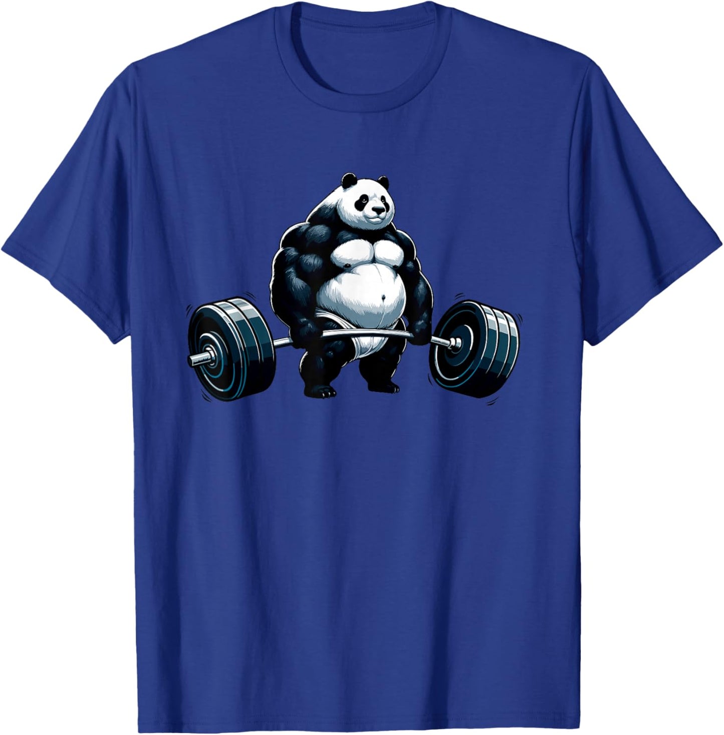 Muscle Gym Panda Bodybuilder Weightlifting Motivational T-Shirt - T-Shirt | Royal