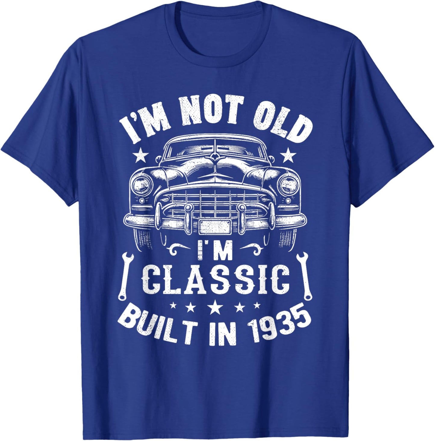 I'm Not Old I'm A Classic Born 1935 Car Graphic Birthday T-Shirt - T-Shirt | Royal