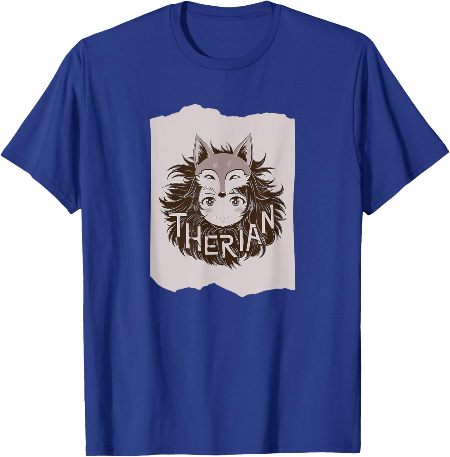 Fox Mask Therian Typography Therian Aesthetic TherianTok T-Shirt - T-Shirt | Royal