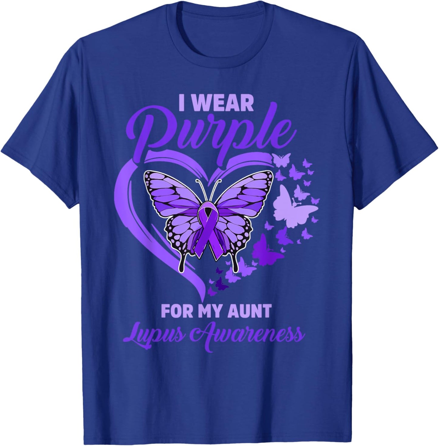 I wear Purple for my Aunt Lupus Awareness Support Squad T-Shirt - T-Shirt | Royal