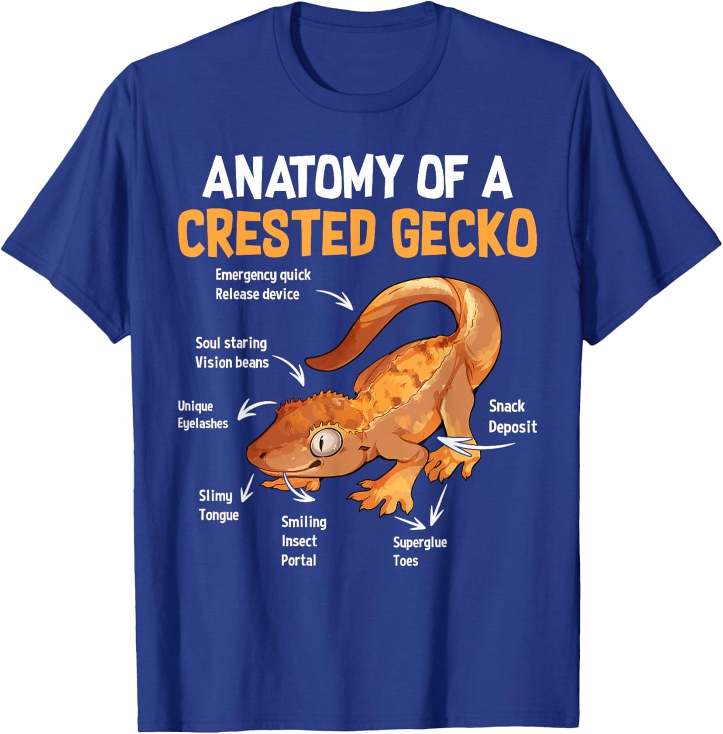 Anatomy Of Crested Gecko Tiny Leopard Gecko T-Shirt - T-Shirt | Royal