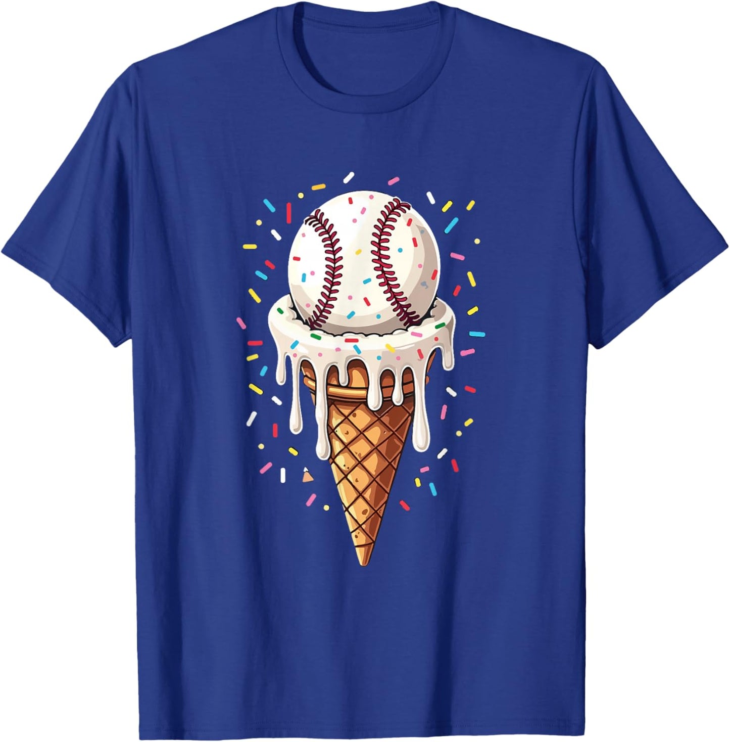 Baseball Drip Boys Ice Cream Cone Drip Baseball T-Shirt - T-Shirt | Royal