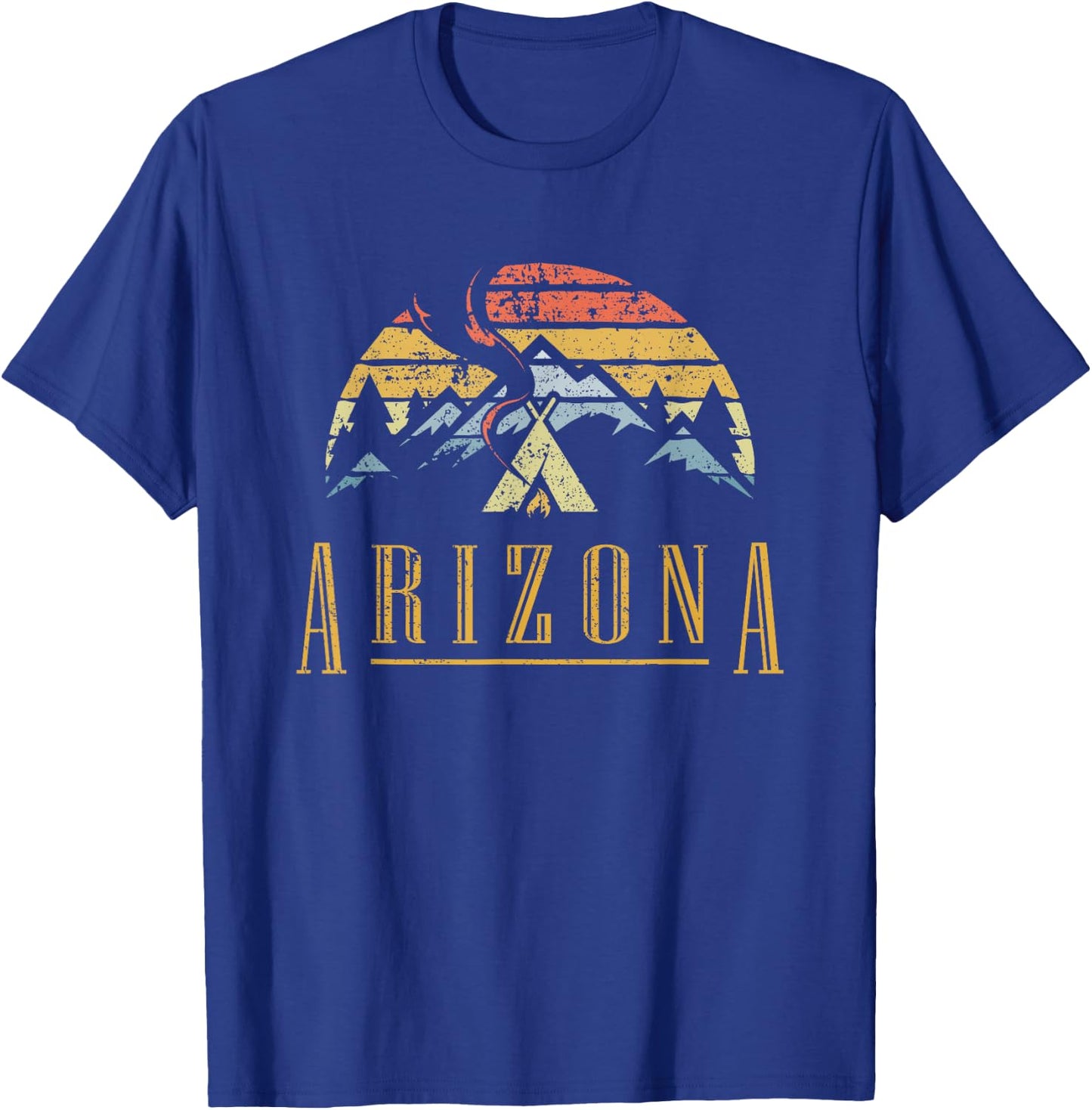 Vintage Arizona Mountains Camping Campfire Retro T Shirt T-Shirt - T-Shirt | Royal