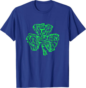 Rifle Weapon Gun Shamrock Funny St Patricks Day 2024 Hunting T-Shirt - T-Shirt | Royal