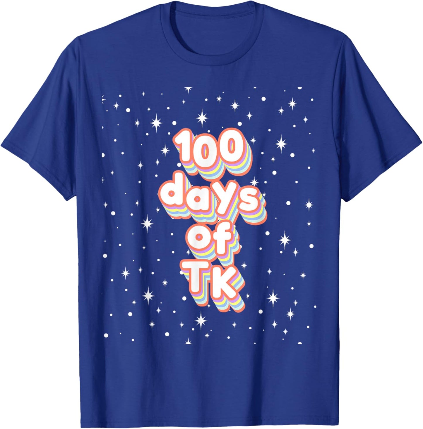 100th Day of School TK Cute 100 Days TK Midcentury Vintage T-Shirt - T-Shirt | Royal