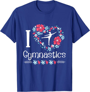 I Love Gymnastics - Gymnast Acrobatic Tumbling Cheerleading T-Shirt - T-Shirt | Royal