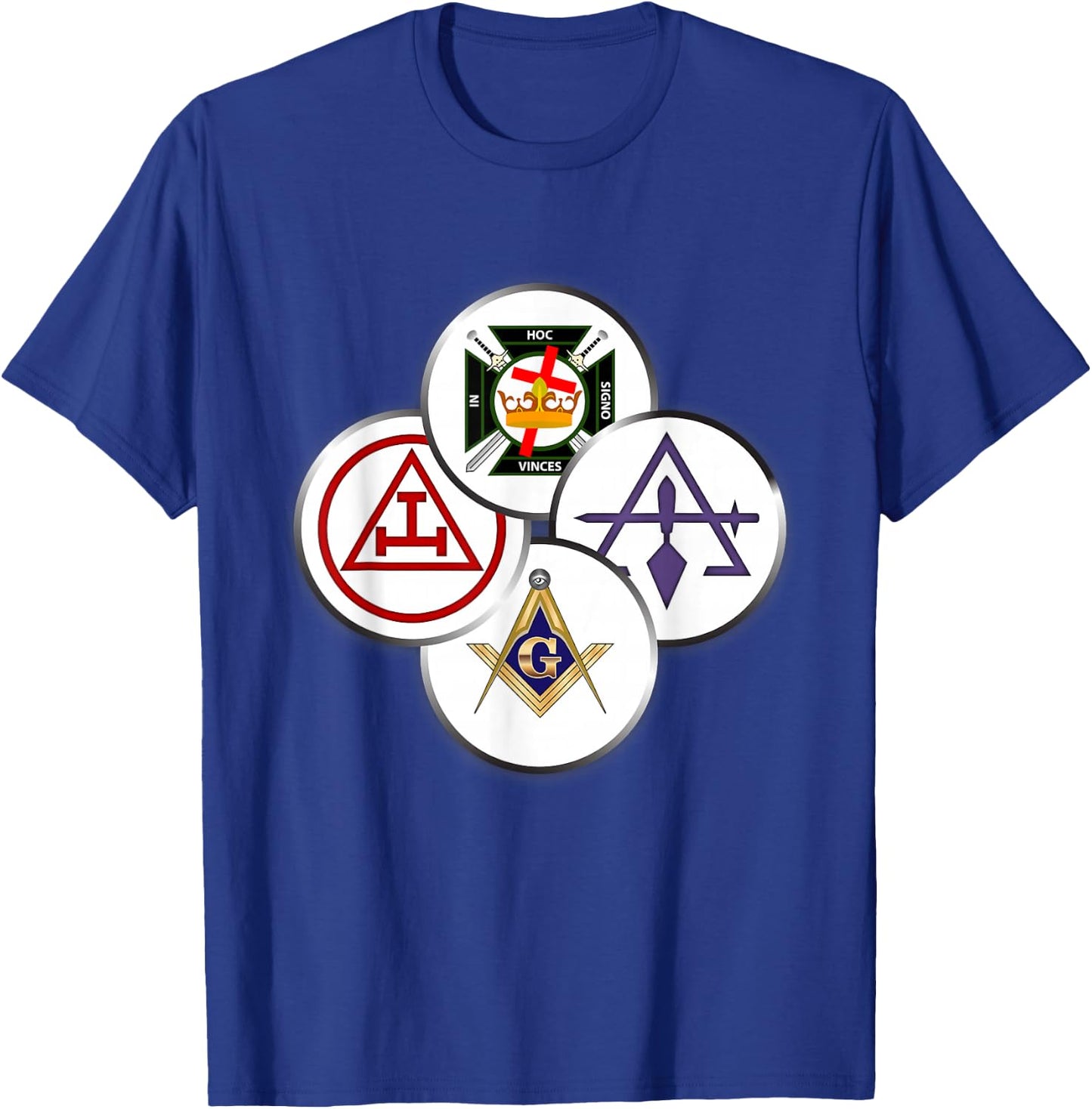 York Rite Mason Circles Masonic T-Shirt - T-Shirt | Royal