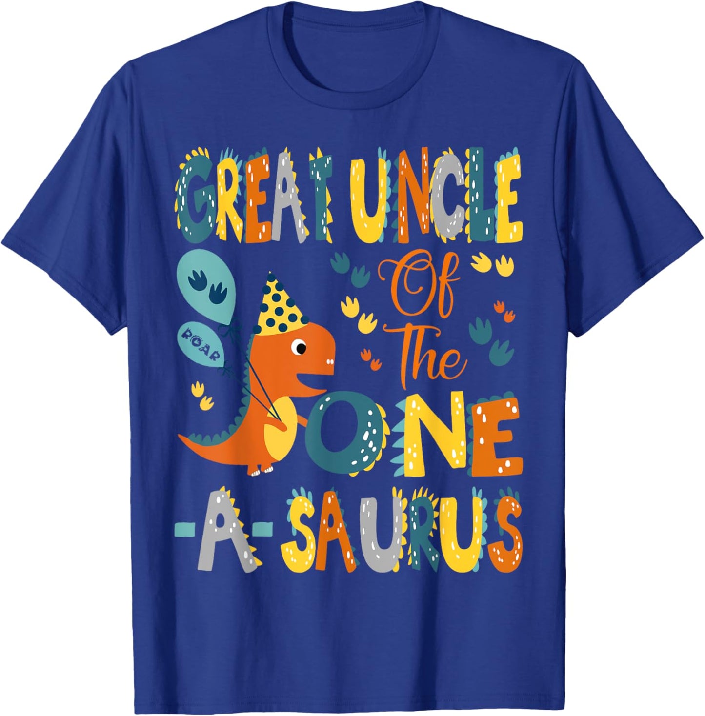 Great Uncle Of The One-A-Saurus 1St Birthday Dinosaur Party T-Shirt - T-Shirt | Royal
