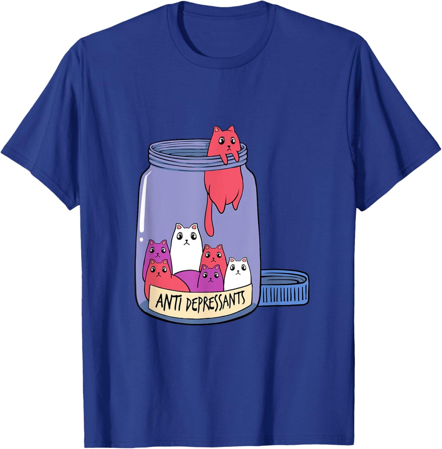 Cat Antidepressant Mental Health Kitten Doctor Pet Owner T-Shirt - T-Shirt | Royal
