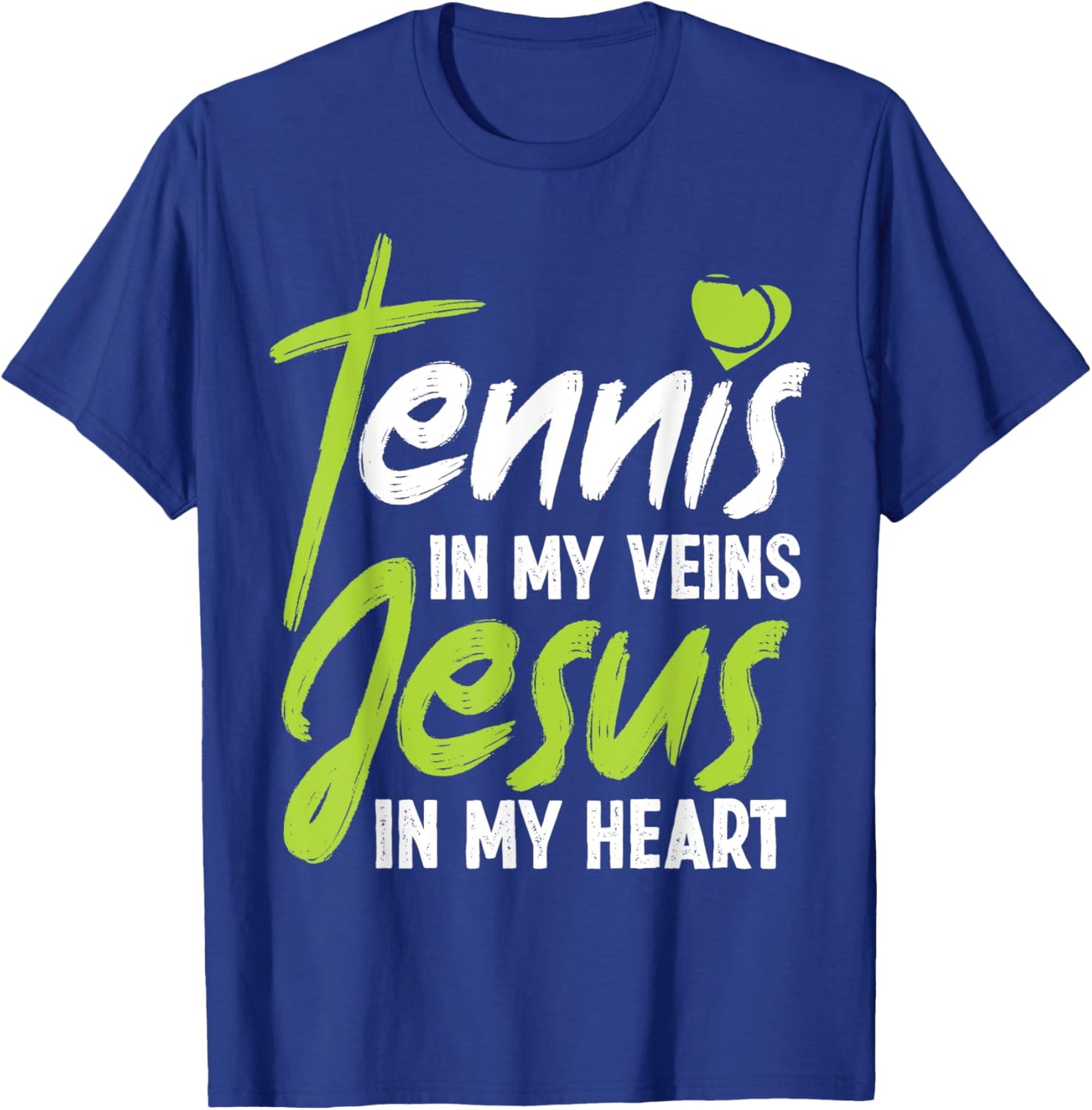 Funny Tennis Player Racket Jesus Faith Christian Tennis In T-Shirt - T-Shirt | Royal