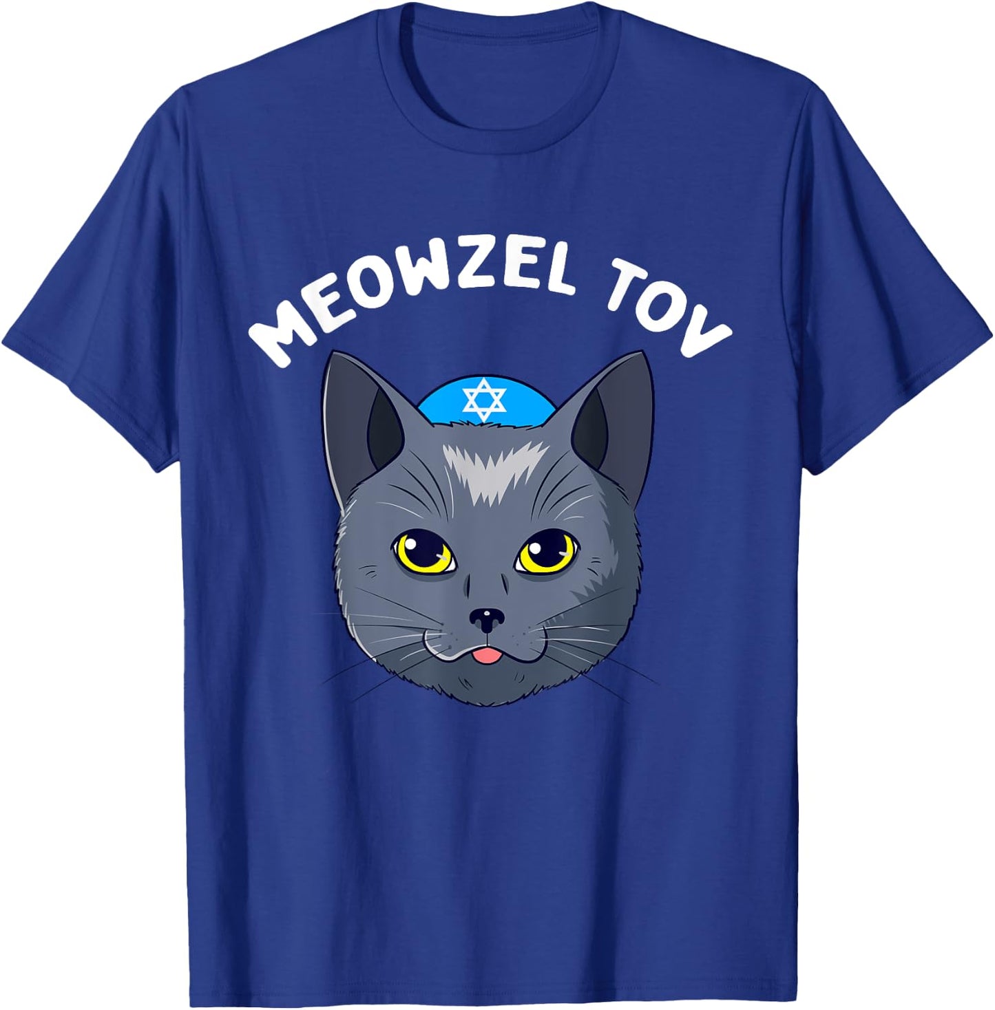 Meowzel Tov Hanukkah Cat Chanukah Funny Jewish Xmas Gift Women Kids T-Shirt - T-Shirt | Royal