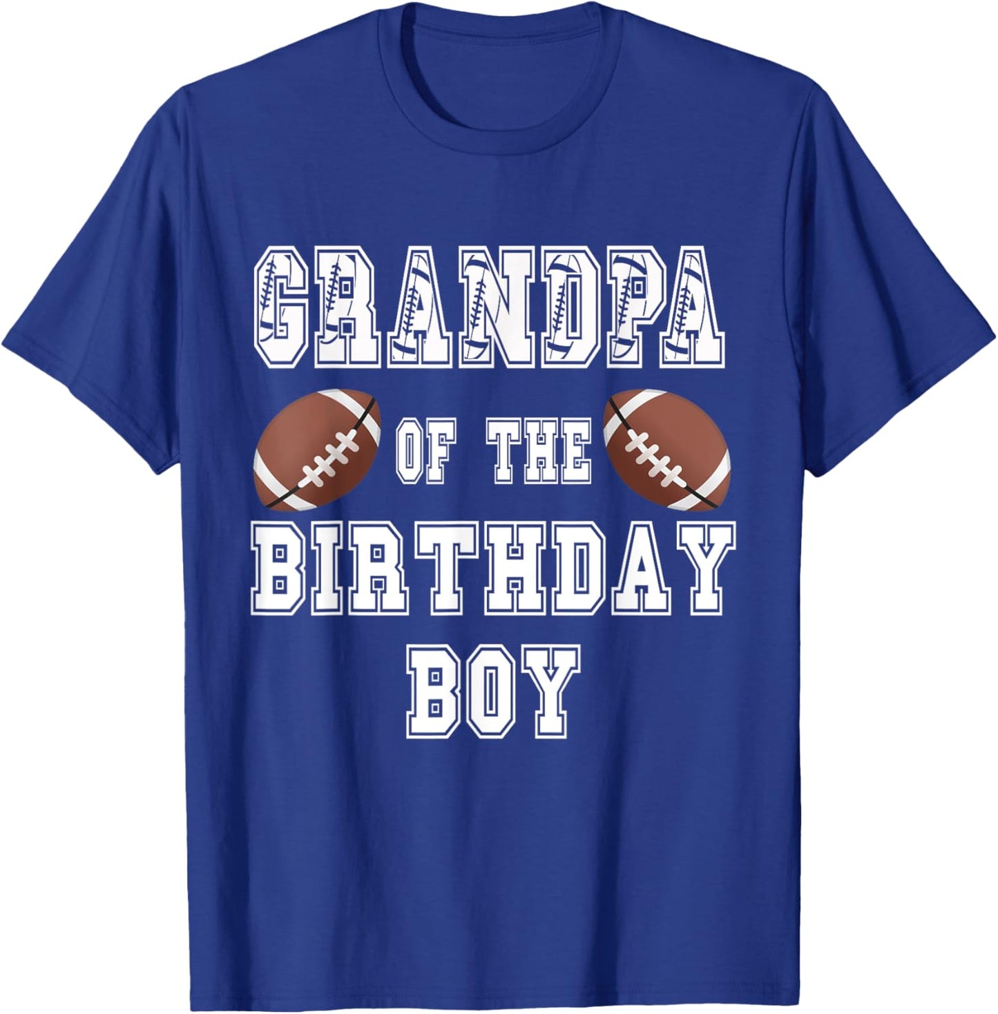 Grandpa of the Birthday Boy Football Lover Family Birthday T-Shirt - T-Shirt | Royal