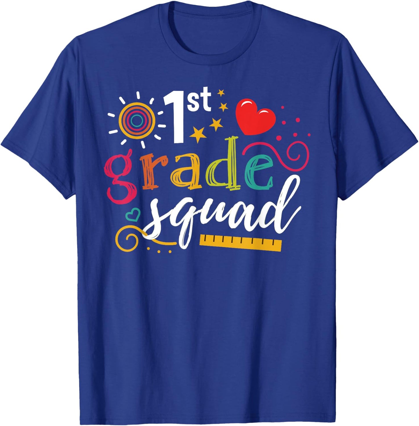 1st First Grade Squad Student Teacher Gift Back To School Women Girls Kids T-Shirt - T-Shirt | Royal