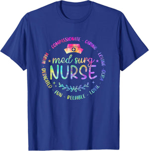 Funny Med Surg Nurse Nursing Tie Dye Design Men T-Shirt - T-Shirt | Royal