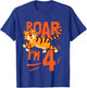 Kids Tiger 4th Birthday Jungle Party Tiger Age 4 Wild Animal T-Shirt - T-Shirt | Royal