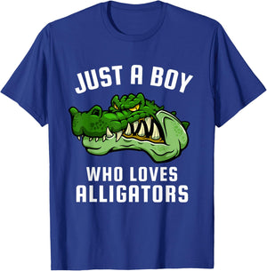 Just a Boy Who Loves Alligators T-Shirt - T-Shirt | Royal