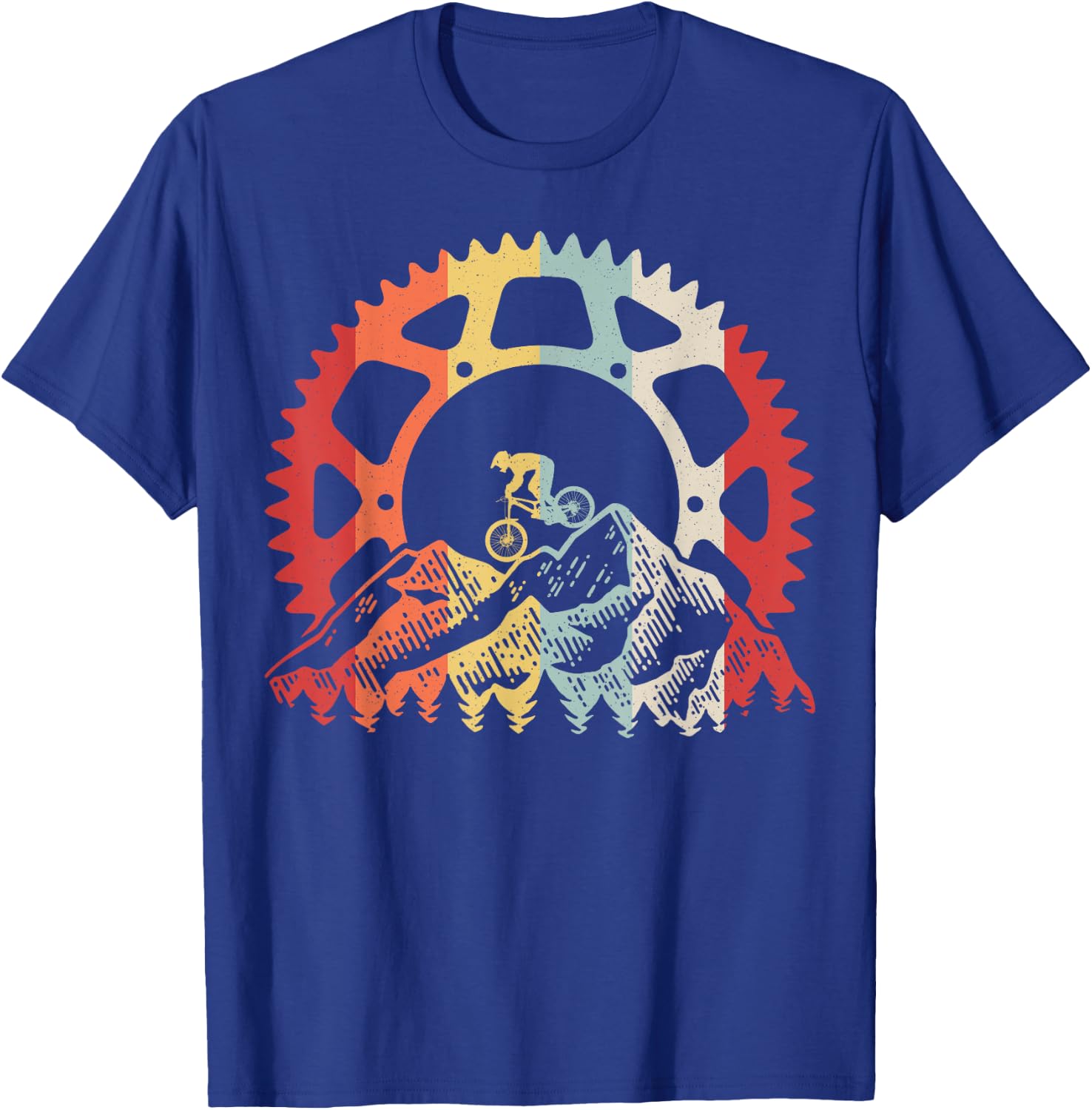 Mountain Biking Gear Retro Vintage MTB Bicycle Bike Rider T-Shirt - T-Shirt | Royal