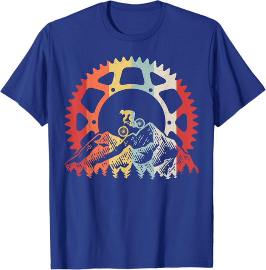 Mountain Biking Gear Retro Vintage MTB Bicycle Bike Rider T-Shirt - T-Shirt | Royal