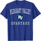 Pleasant Valley High School Spartans C1 T-Shirt - T-Shirt | Royal