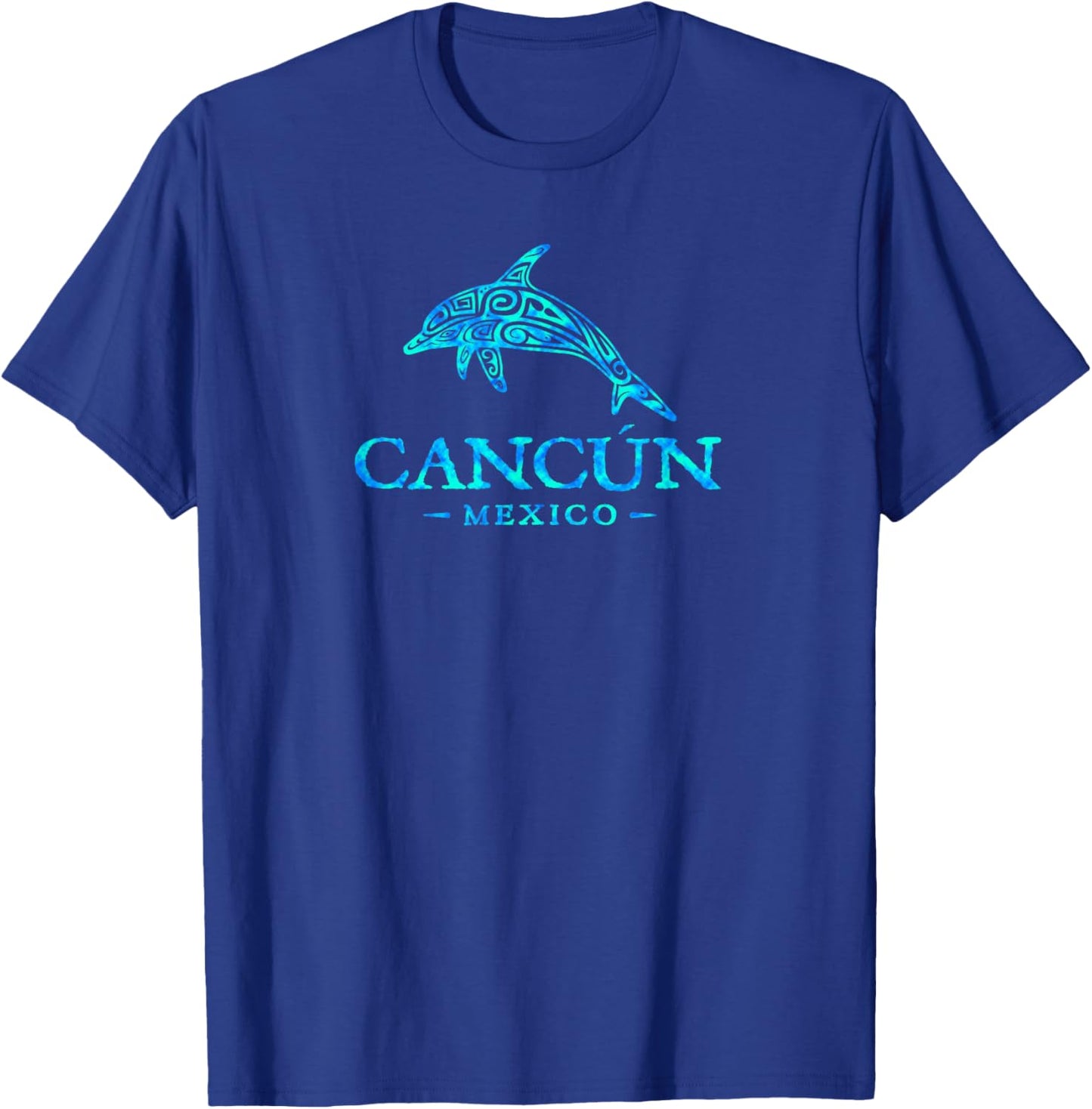 Cancun Mexico Colorful Dolphin Boys Girls Men Women Souvenir T-Shirt - T-Shirt | Royal