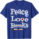 Peace Love Books Geeky Cute Book Nerd Gift T-Shirt - T-Shirt | Royal